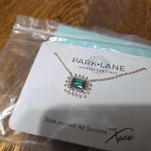 Park Lane Emerald Green and Silver Necklace
